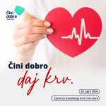 Poziv za akciju dobrovoljnog davanja krvi - 24.04.2024.