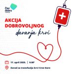 Poziv za akciju dobrovoljnog davanja krvi - 17.04.2025.
